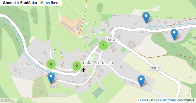 Anenská Studánka - mapa firem