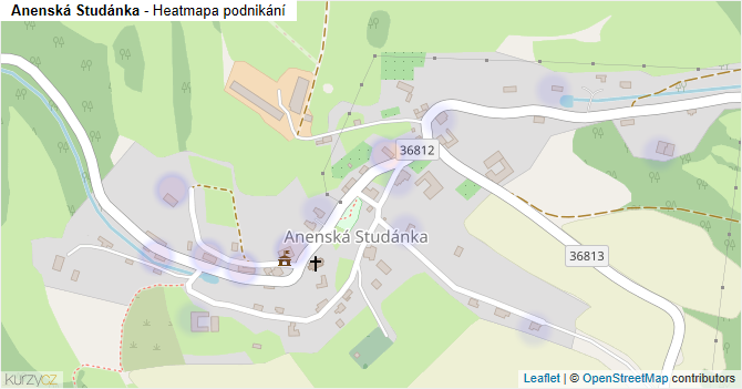 Anenská Studánka - mapa podnikání