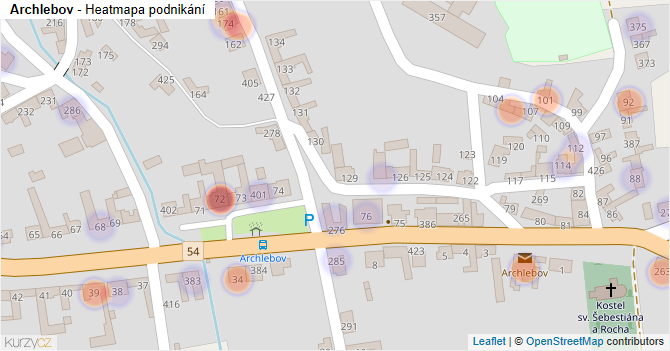 Archlebov - mapa podnikání