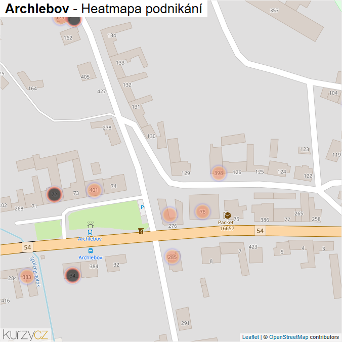Mapa Archlebov - Firmy v obci.
