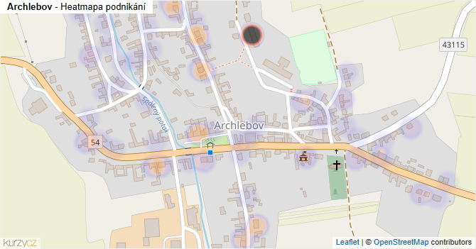 Archlebov - mapa podnikání