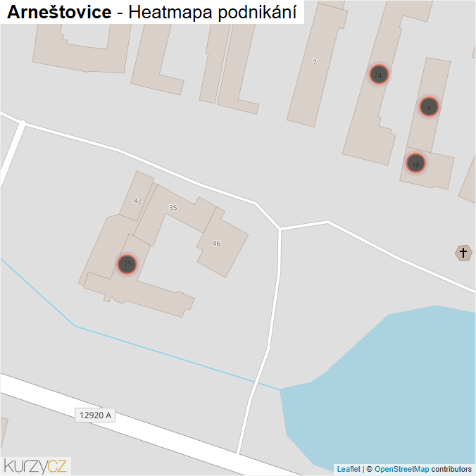 Mapa Arneštovice - Firmy v obci.