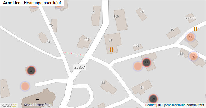 Arnoltice - mapa podnikání