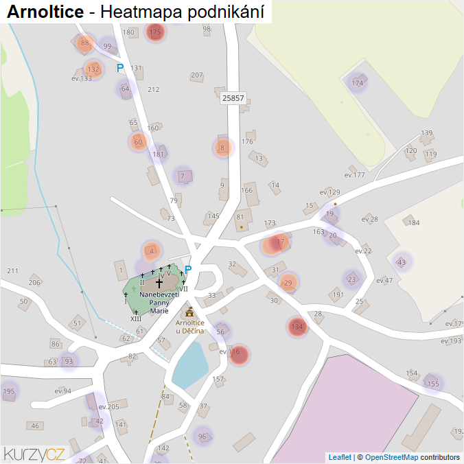 Mapa Arnoltice - Firmy v části obce.