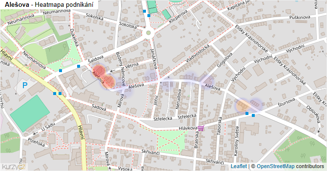 Alešova - mapa podnikání