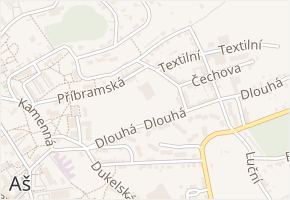 Alfréda Nobela v obci Aš - mapa ulice