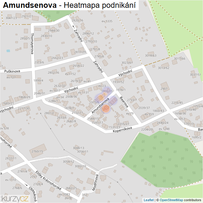Mapa Amundsenova - Firmy v ulici.