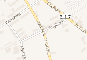 Anglická v obci Aš - mapa ulice