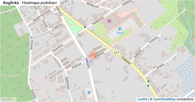 Anglická - mapa podnikání
