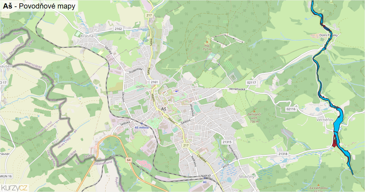 Povodňová mapa Aš
