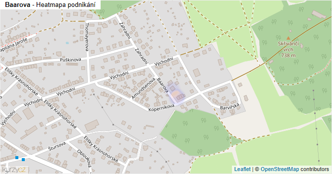 Baarova - mapa podnikání