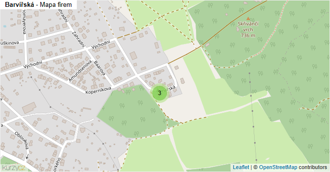 Barvířská - mapa firem