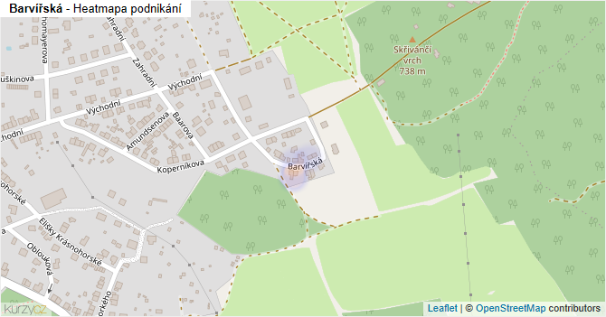 Barvířská - mapa podnikání