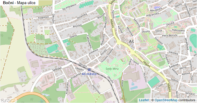 Boční - mapa ulice