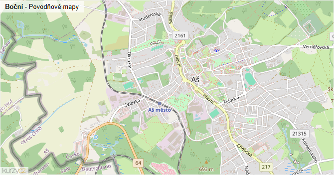 Boční - záplavové mapy stoleté vody