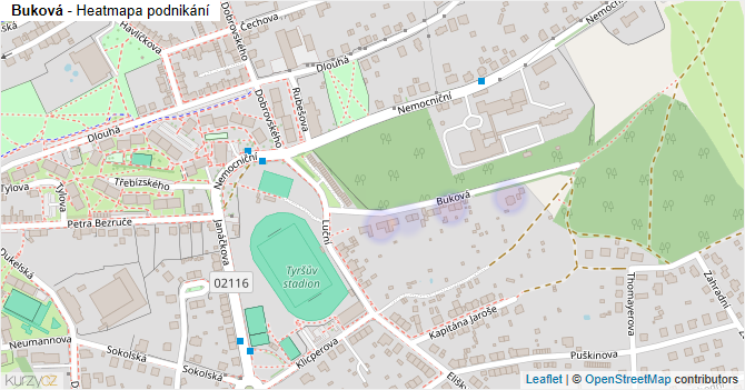 Buková - mapa podnikání