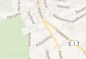 Čapkova v obci Aš - mapa ulice