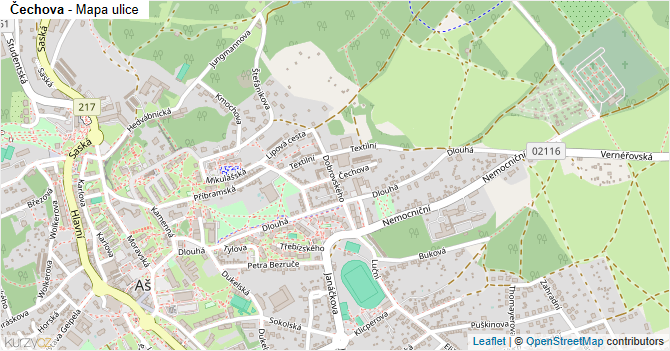 Čechova - mapa ulice