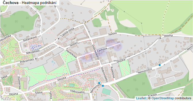 Čechova - mapa podnikání