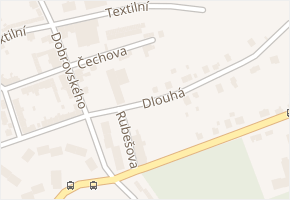 Dlouhá v obci Aš - mapa ulice