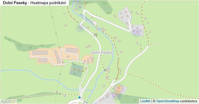 Dolní Paseky - mapa podnikání