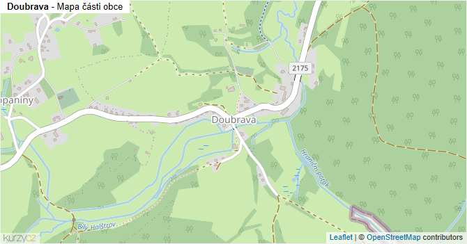 Doubrava - mapa části obce