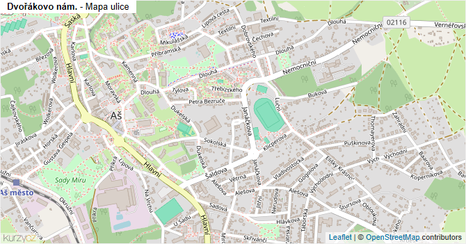 Dvořákovo nám. - mapa ulice