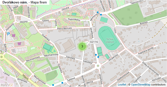Dvořákovo nám. - mapa firem