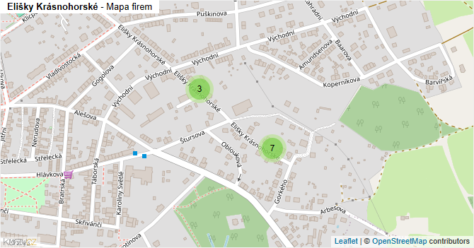 Elišky Krásnohorské - mapa firem