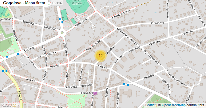 Gogolova - mapa firem