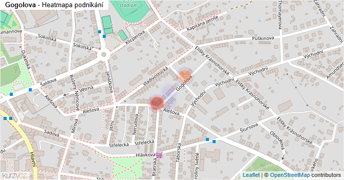 Gogolova - mapa podnikání