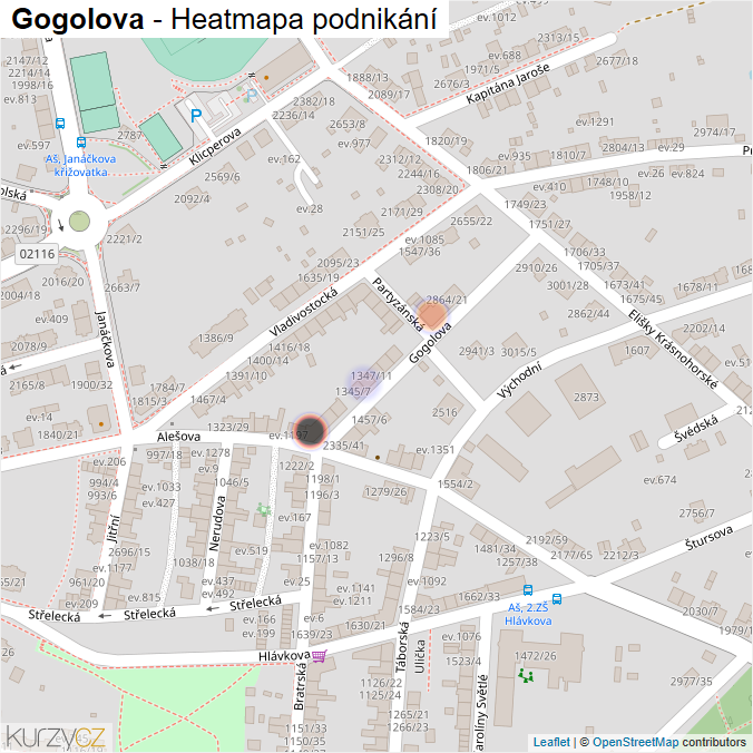Mapa Gogolova - Firmy v ulici.