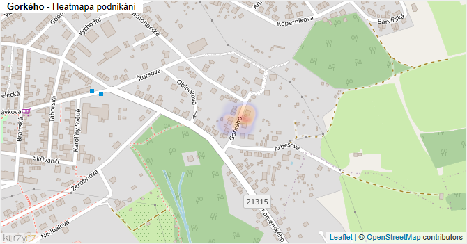 Gorkého - mapa podnikání