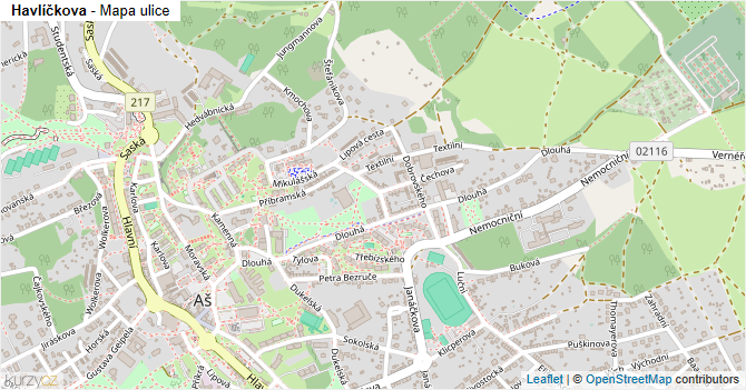 Havlíčkova - mapa ulice