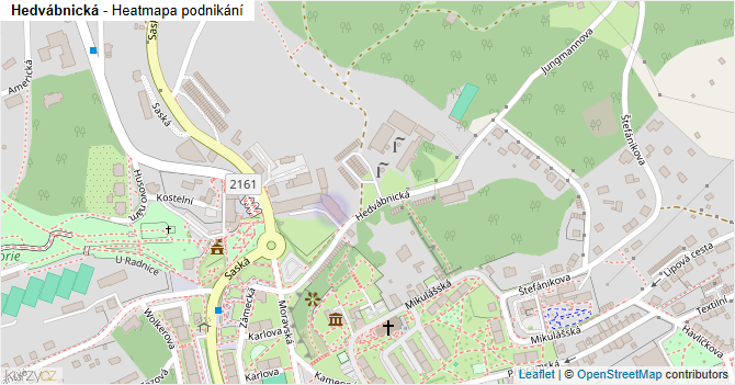 Hedvábnická - mapa podnikání