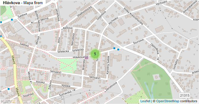 Hlávkova - mapa firem