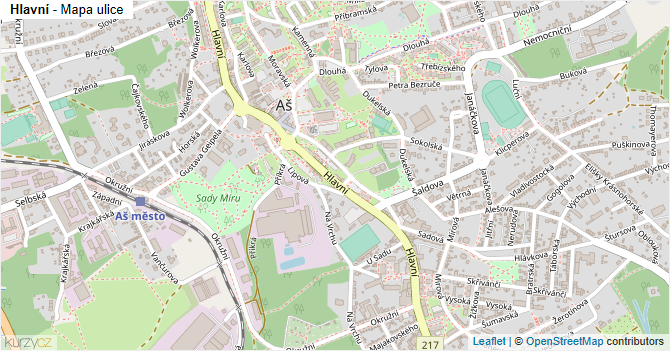 Hlavní - mapa ulice