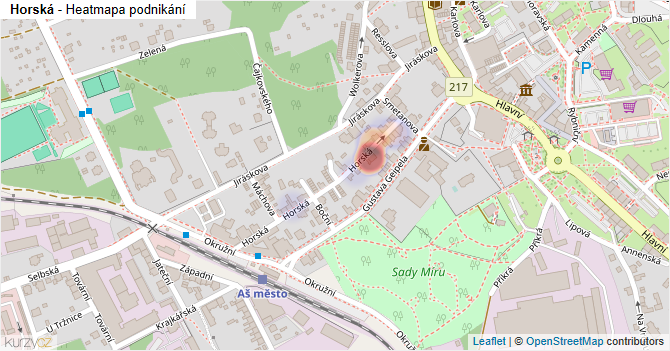 Horská - mapa podnikání