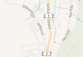 Ježkova v obci Aš - mapa ulice
