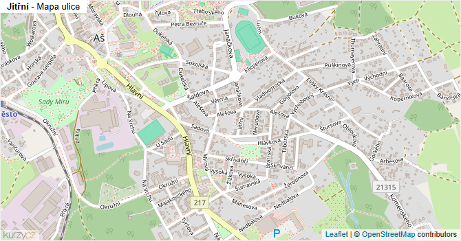 Jitřní - mapa ulice