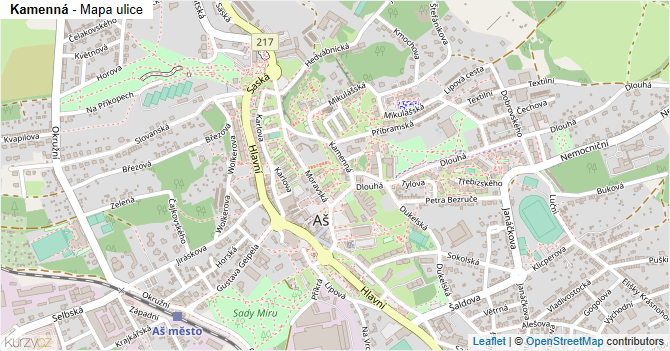 Kamenná - mapa ulice