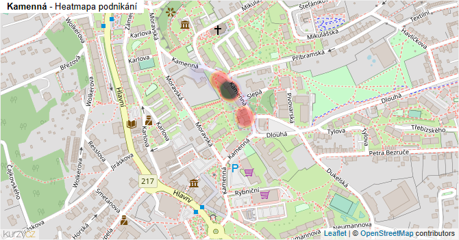 Kamenná - mapa podnikání