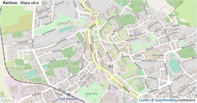 Karlova - mapa ulice