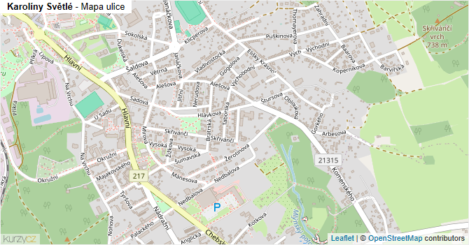 Karolíny Světlé - mapa ulice
