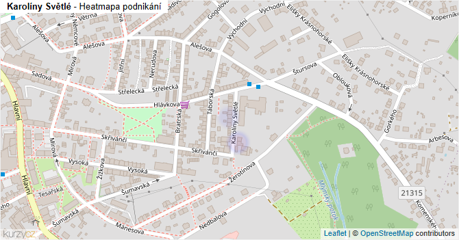 Karolíny Světlé - mapa podnikání