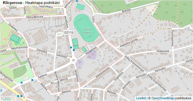Klicperova - mapa podnikání