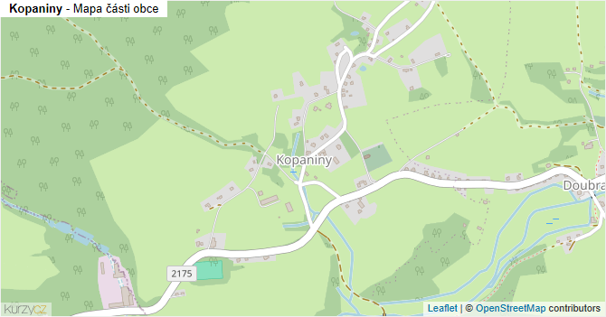 Kopaniny - mapa části obce