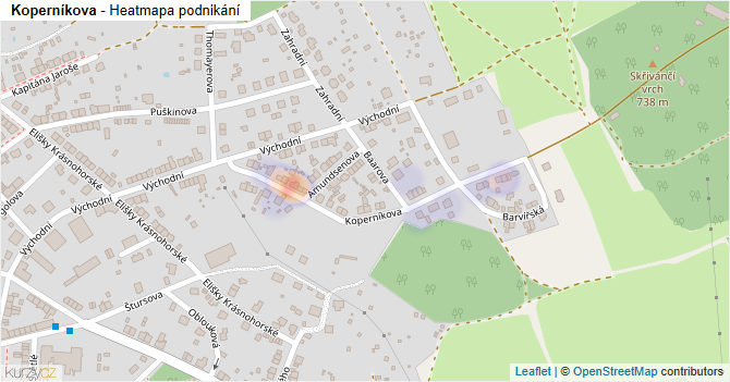 Koperníkova - mapa podnikání