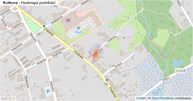 Kotkova - mapa podnikání