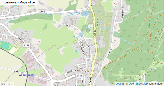 Kozinova - mapa ulice